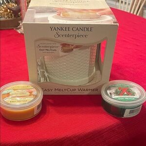 Yankee Candle Scenterpiece Warmer with Orange and Green MeltCups